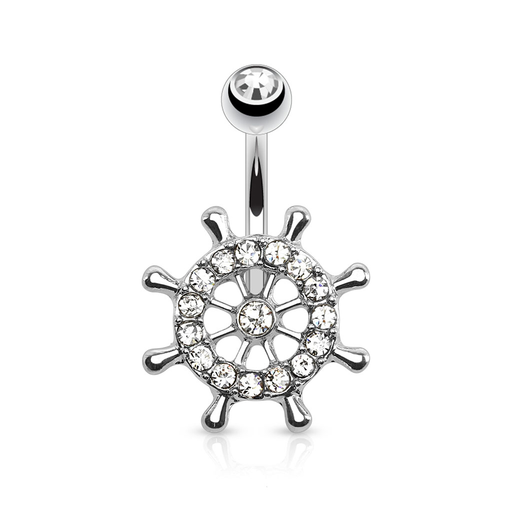 Bauchnabelpiercing mit Steuerrad