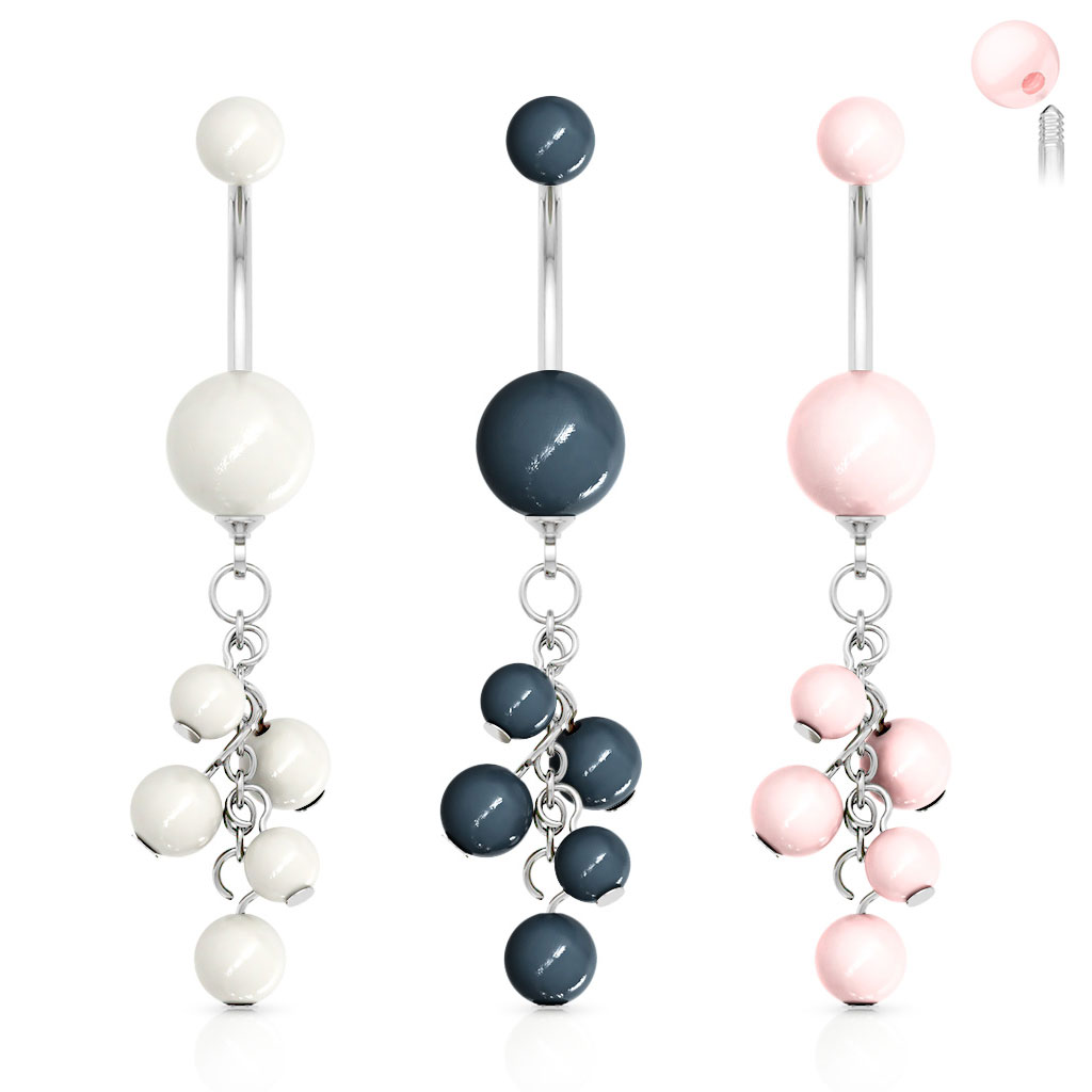 Bauchnabelpiercing mit Perlenkugeln-Anhänger