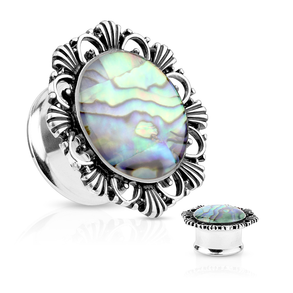 Plug mit Blume und Abalone
